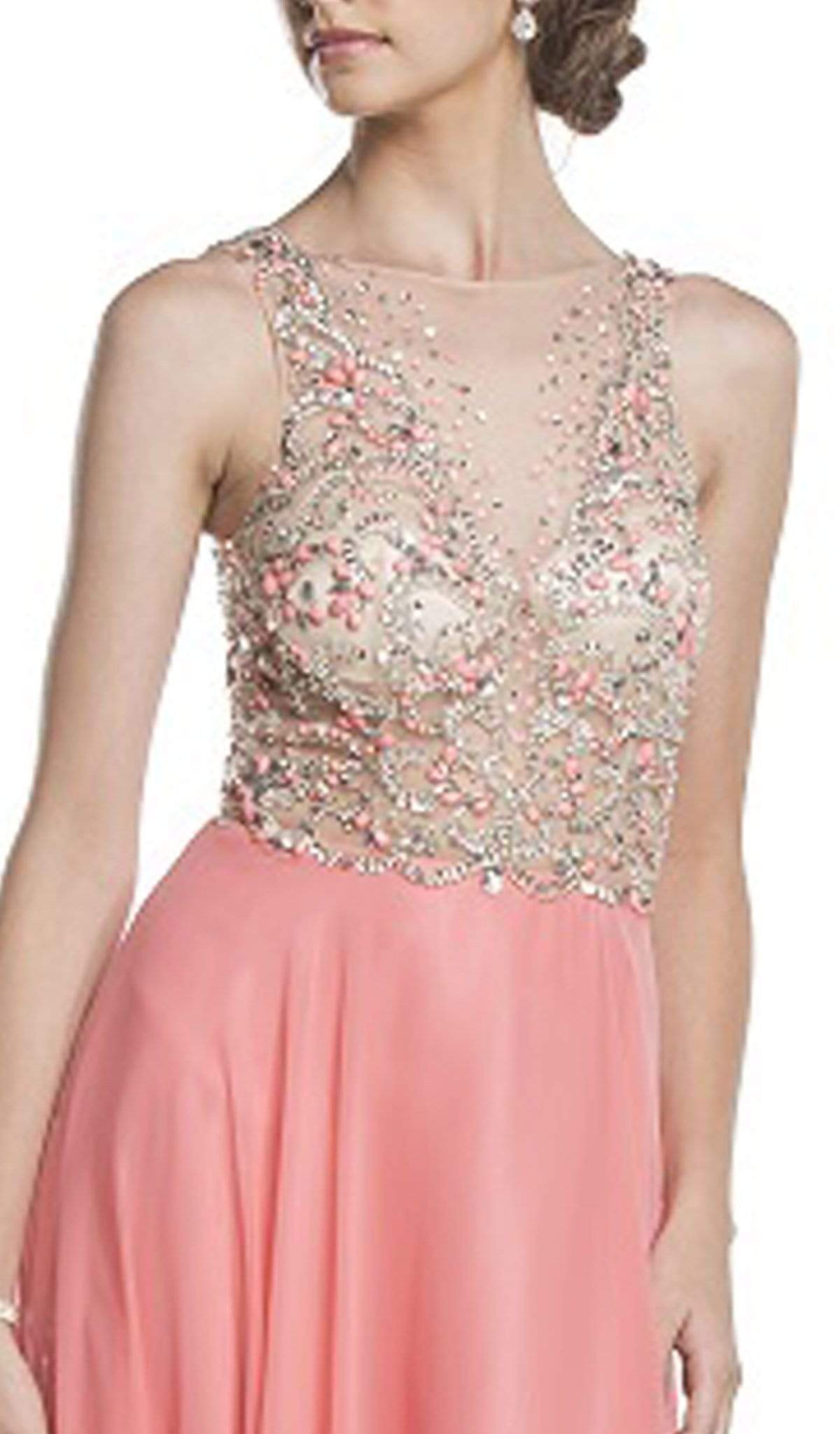 Sheer Embellished A-Line Evening Dress Evening Dresses