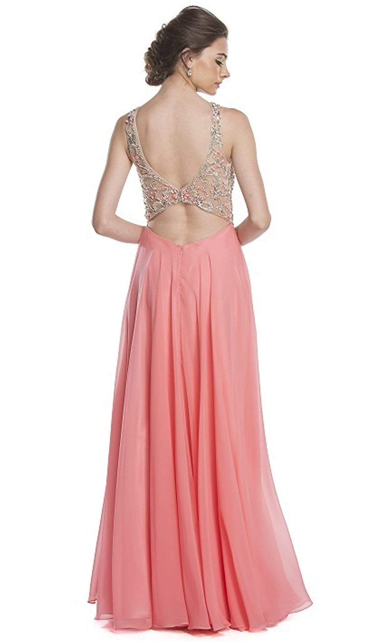Sheer Embellished A-Line Evening Dress Evening Dresses