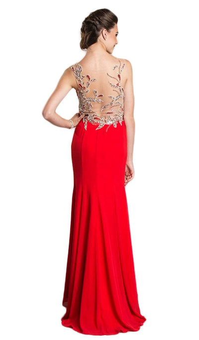 Sheer Sleeveless Embellished Evening Gown Evening Dresses