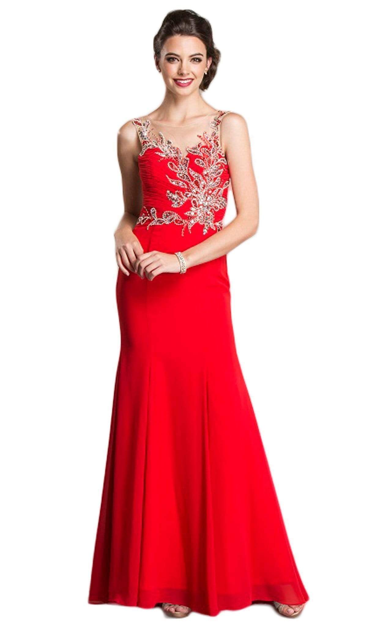 Sheer Sleeveless Embellished Evening Gown Evening Dresses