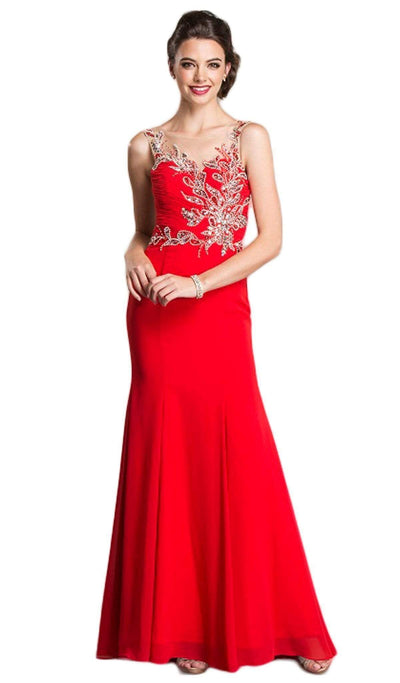 Sheer Sleeveless Embellished Evening Gown Evening Dresses