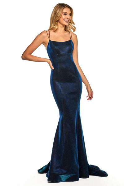 Sherri Hill - 52614 Sexy Lace Up Back Fitted Dress Special Occasion Dress 00 / Electric Blue