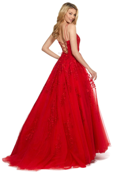 Sherri Hill - 53116 Floral Lace Appliqued Lace-up Back Ballgown Ball Gowns