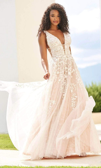 Sherri Hill - 54862 Lace Ornate A-Line Gown Special Occasion Dress 00 / Ivory/Nude