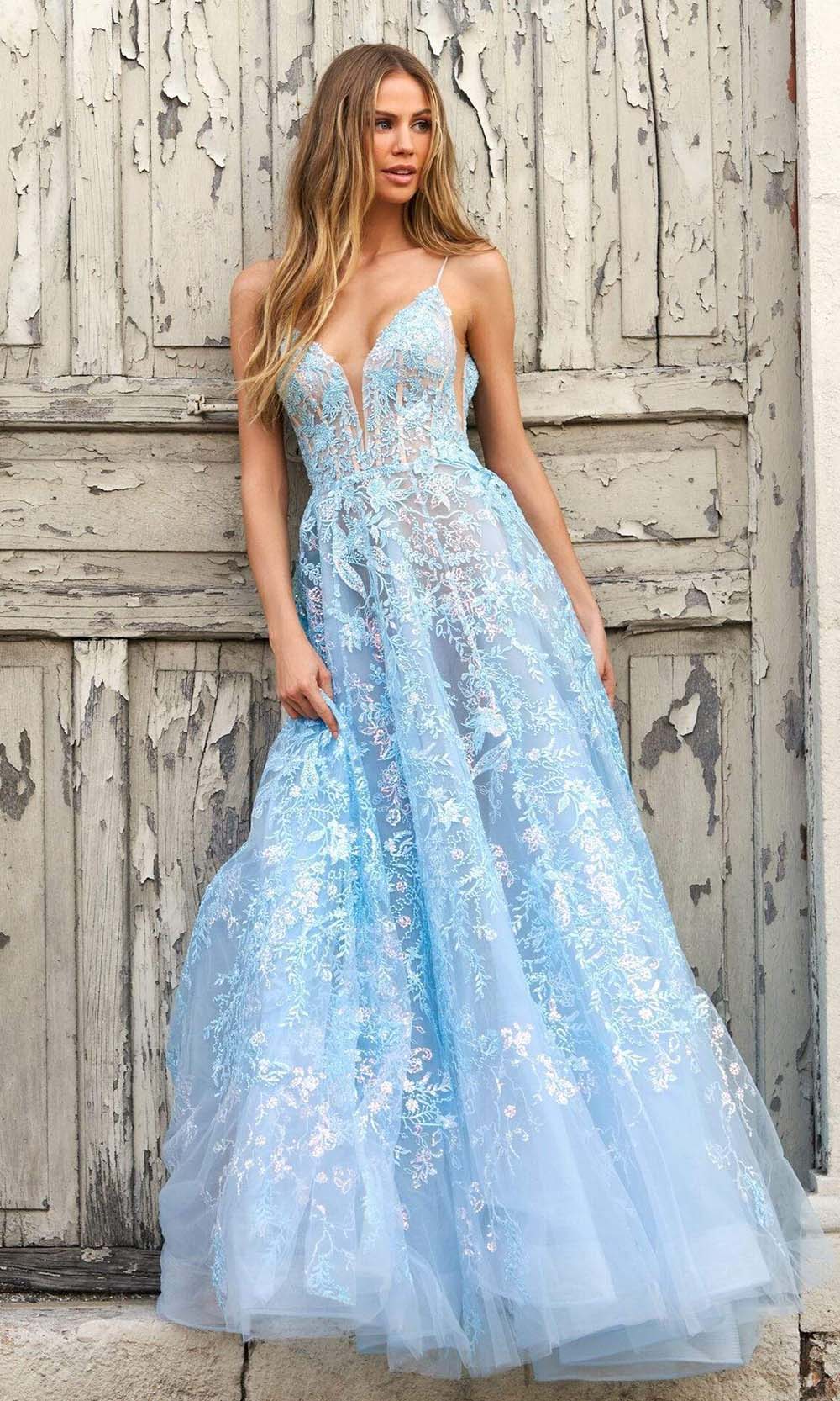 Sherri Hill - 55009 Embroidered Organza Flowy A-line Gown Prom Dresses