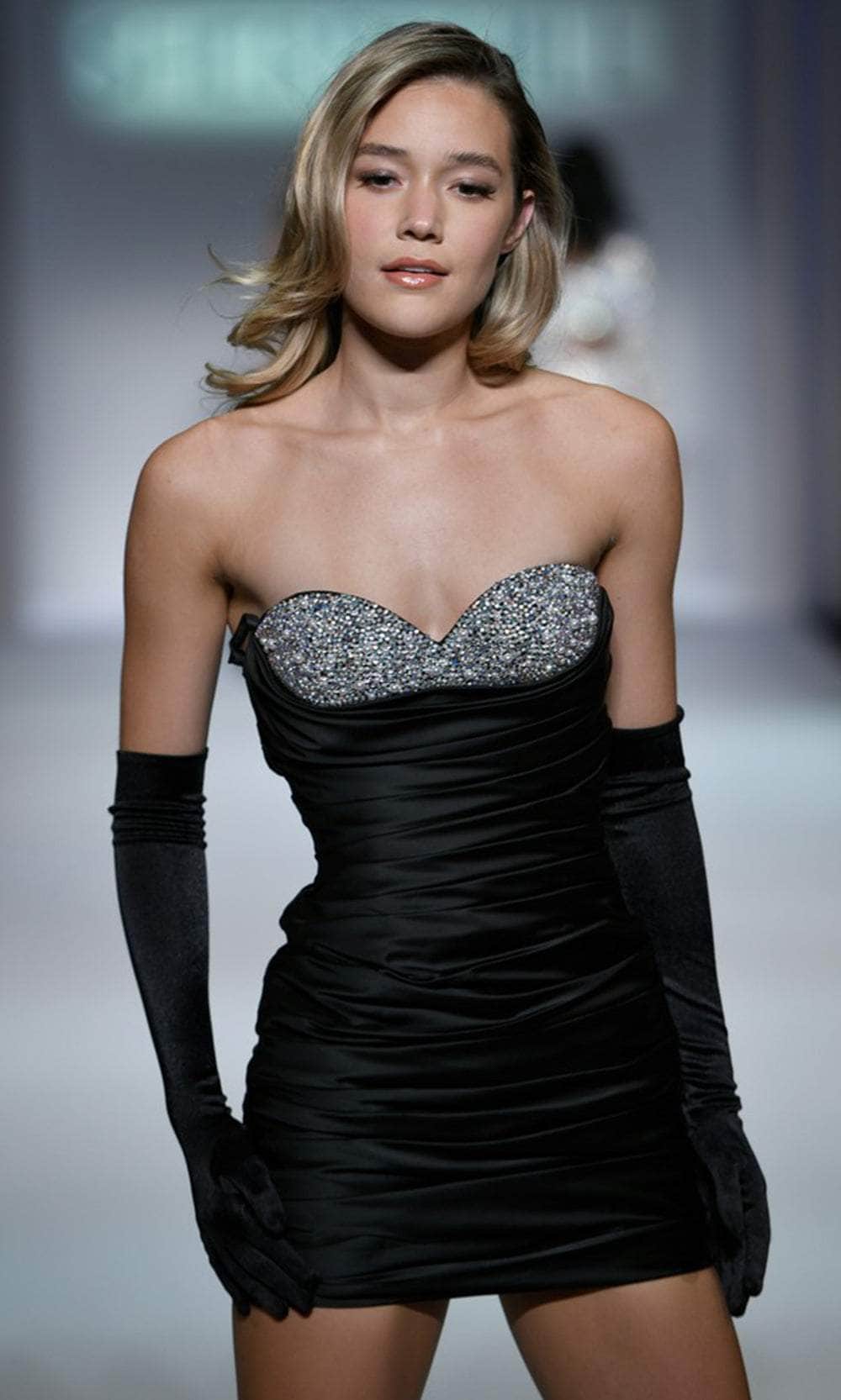 Sherri Hill 55292 - Strapless Pearl Embellished Dress Cocktail Dresses