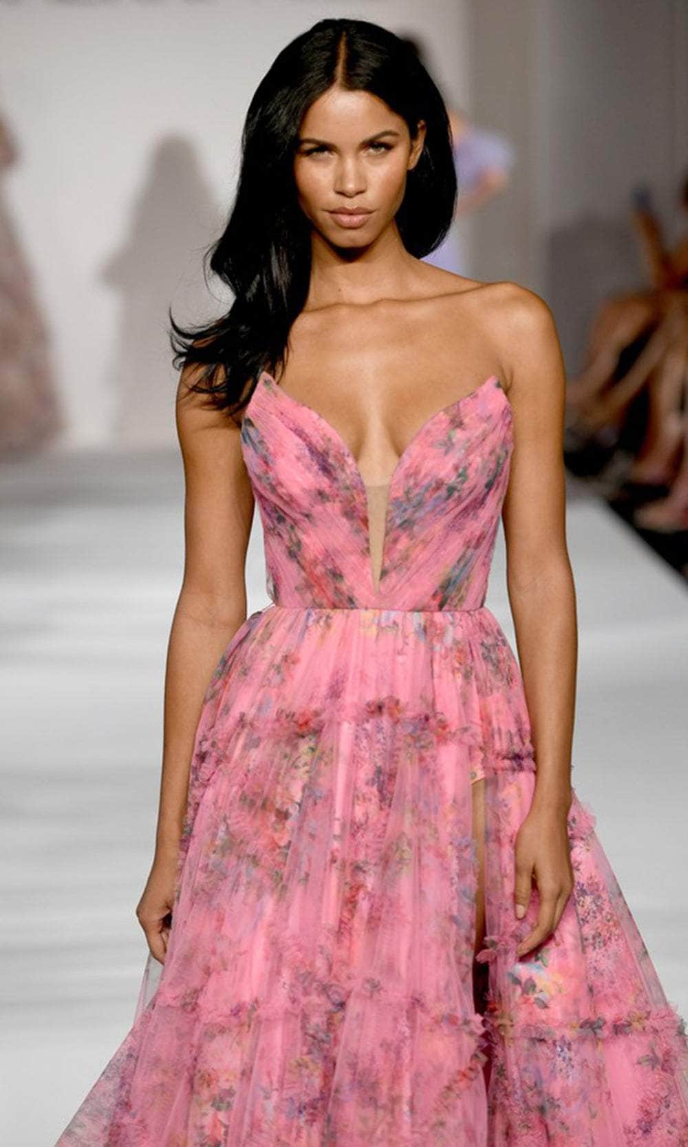 Sherri Hill 55620 - Floral Strapless Prom Gown Sherri Hill 55620 - Floral Strapless Prom Gown