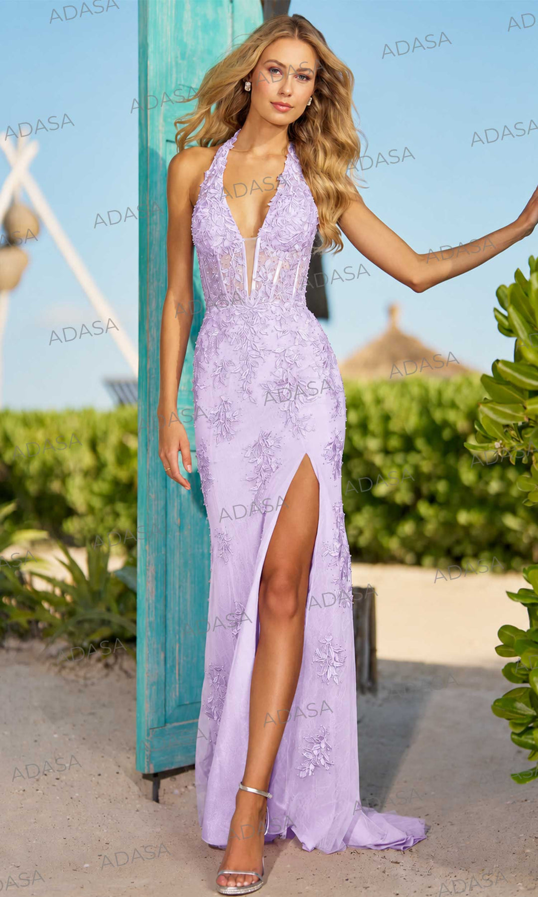 Sherri Hill 56077 - Halter Lace Gown