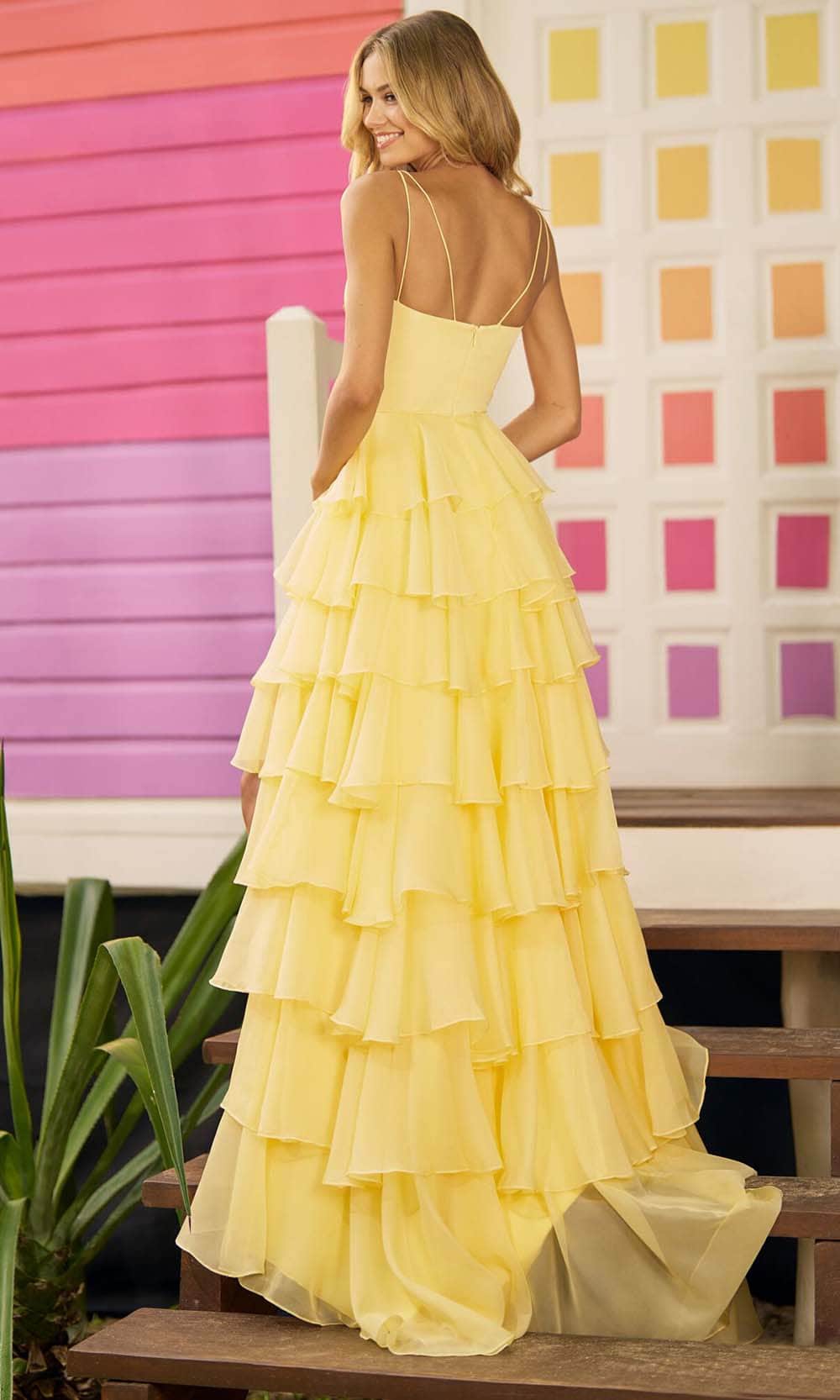 Sherri Hill 56108 - Ruffle Gown with Slit Evening Dresses
