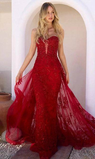 Sherri Hill 56670 - Strapless Overskirt Embellished Gown Evening Dresses