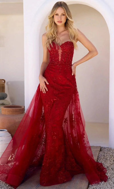 Sherri Hill 56670 - Strapless Overskirt Embellished Gown Evening Dresses