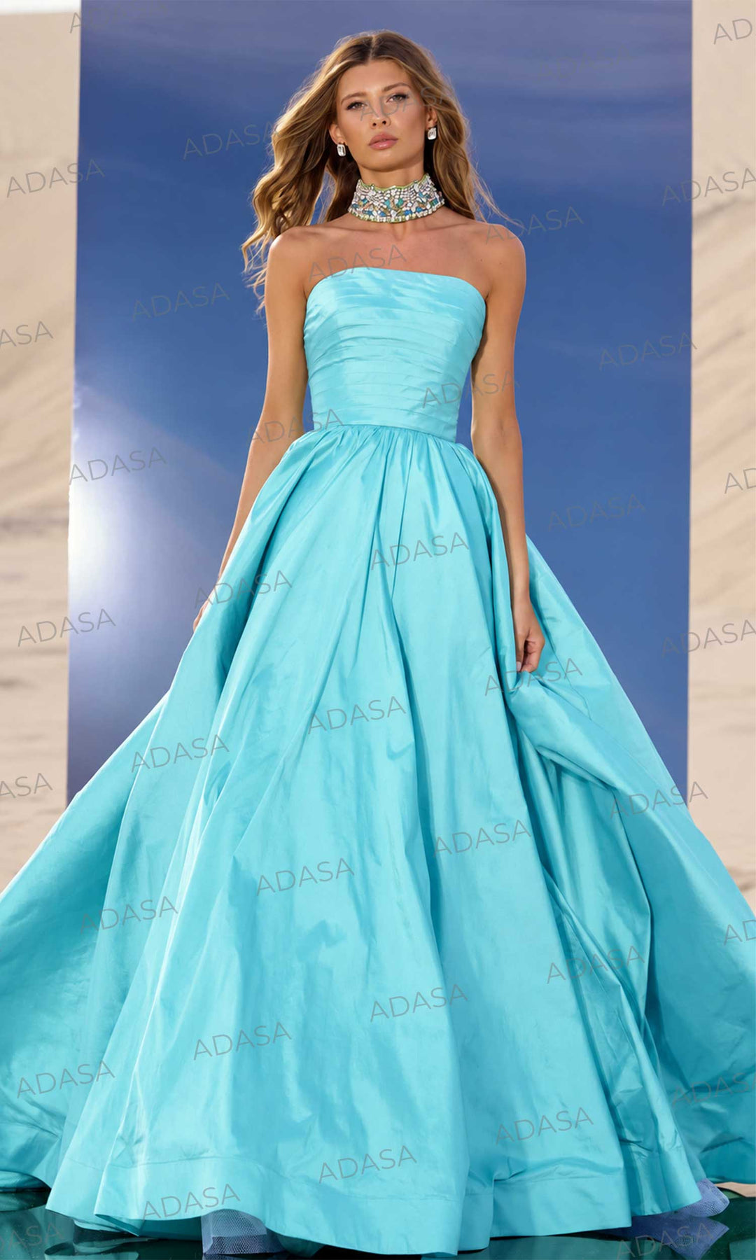 Sherri Hill 56748 - Straight Across Ruched Ball Gown