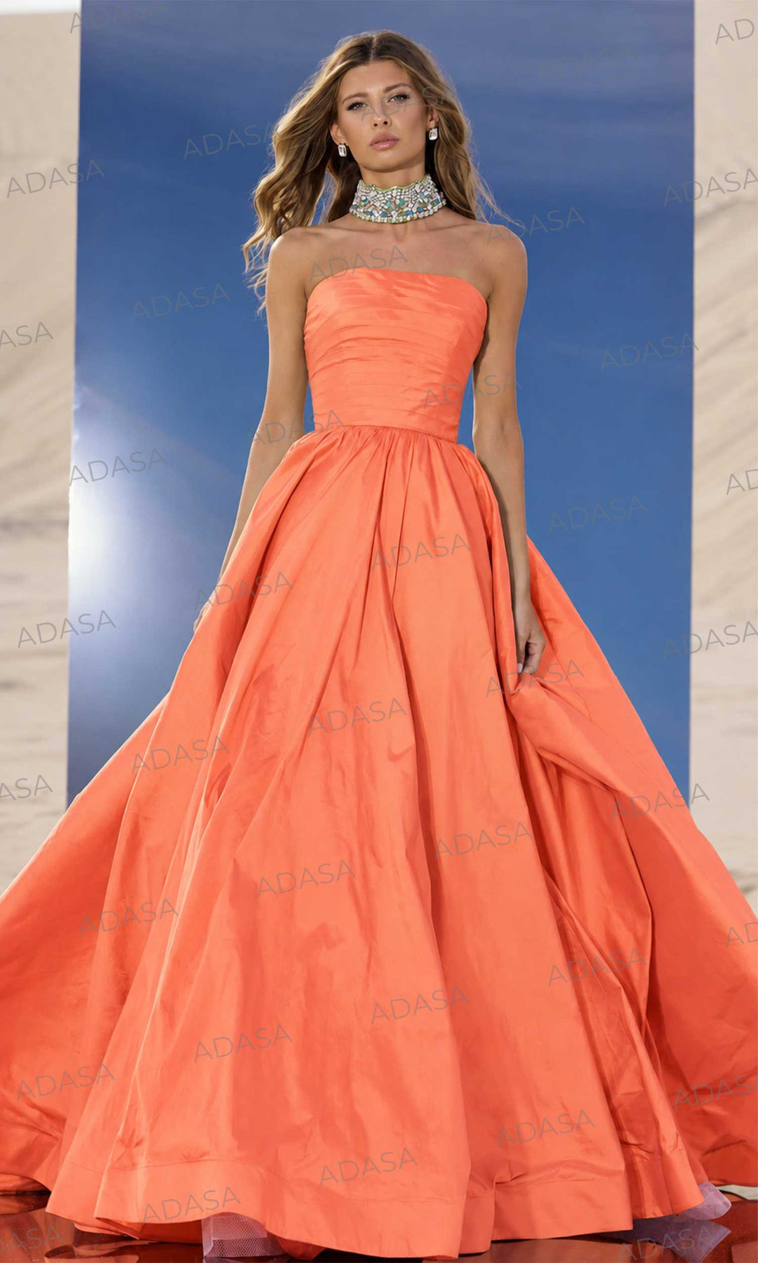 Sherri Hill 56748 - Straight Across Ruched Ball Gown