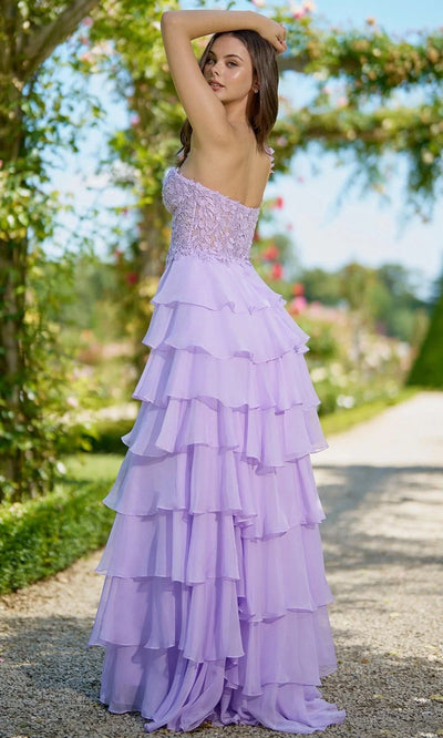 Sherri Hill 56923 - One Shoulder Cascading Ruffle Slit Dress Prom Dresses