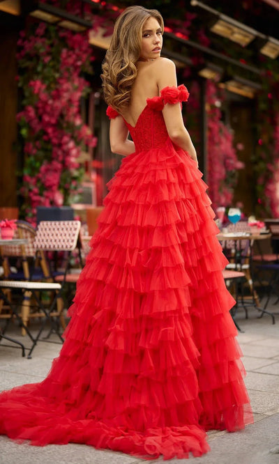 Sherri Hill 56968 - Floral Lace Off-Shoulder Gown Ball Gowns