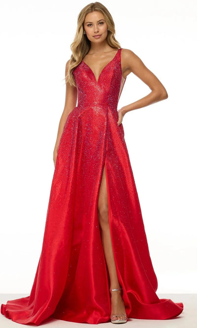 Sherri Hill 56990 - V-Neck Gown with Skirt Slit Prom Dresses