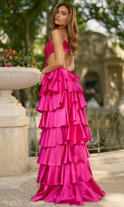 Sherri Hill 57009 - Crisscross V-Neck Ruffle Evening Gown Prom Dresses