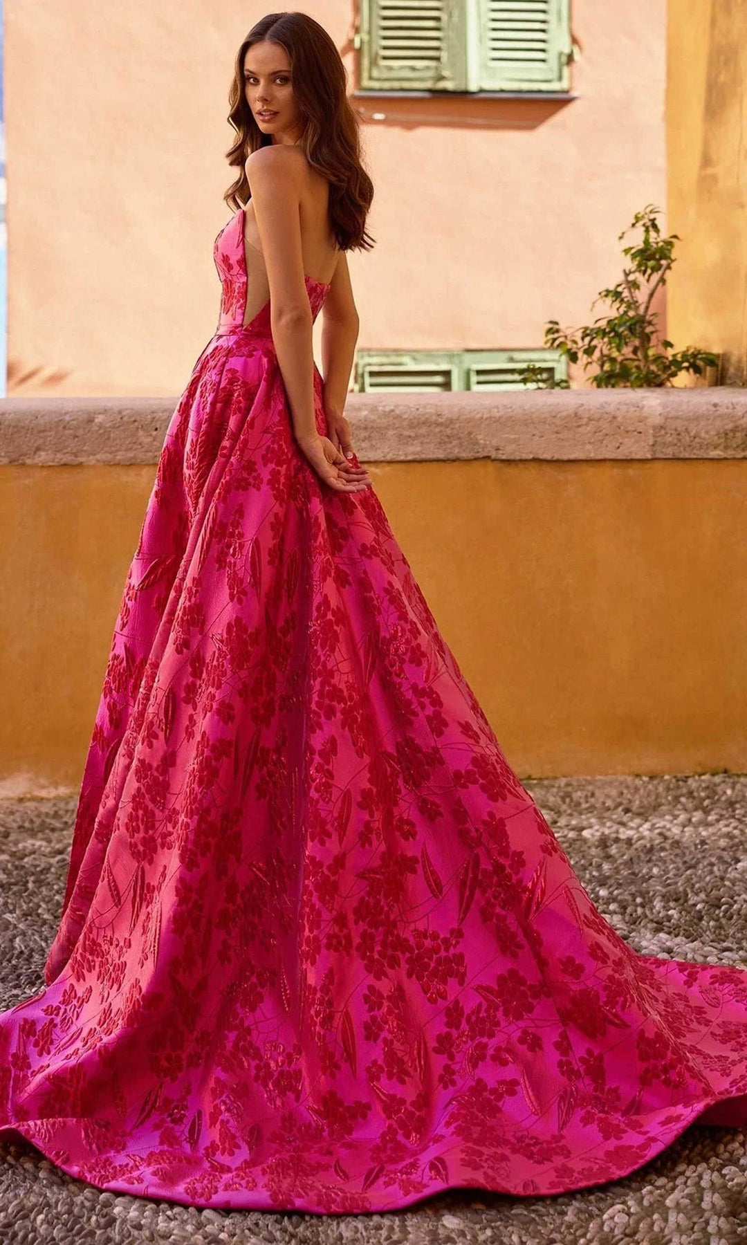 Sherri Hill 57077 - Straight Neck Strapless Gown with Slit