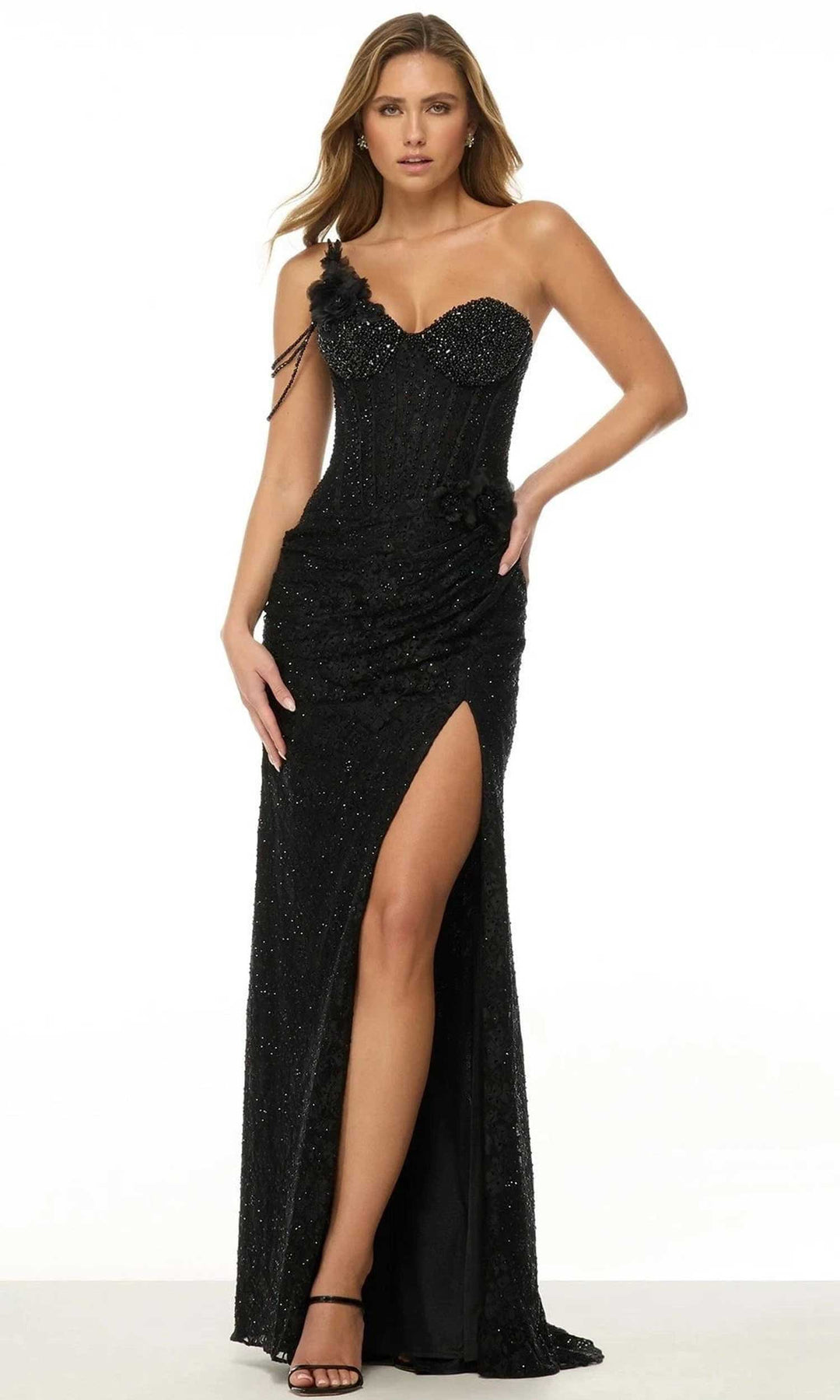 Sherri Hill 57087 - Beaded One Shoulder Evening Dress