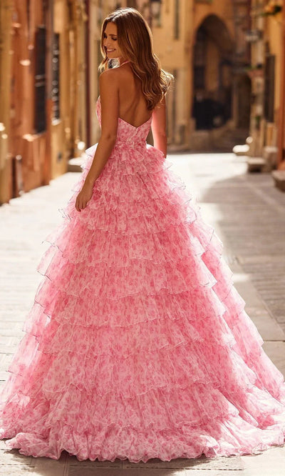 Sherri Hill 57100 - Plunging Neckline Floral Print Gown Ball Gowns