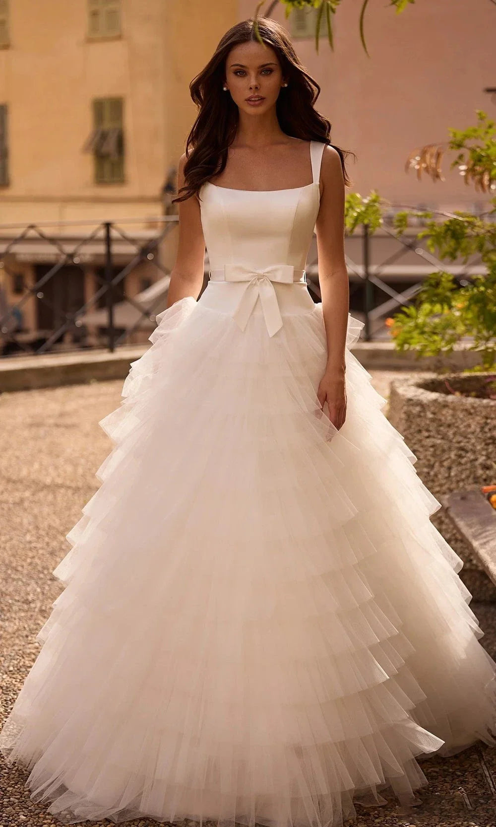 Sherri Hill 57117 - Classic Scoop Neck Layered Gown Wedding Dresses