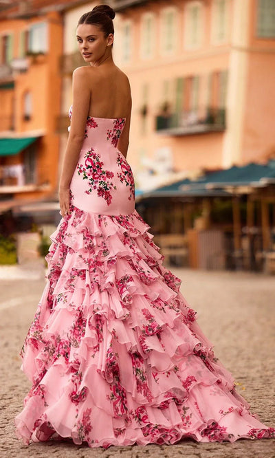Sherri Hill 57144 - Floral Print Sweetheart Trumpet Gown Prom Dresses