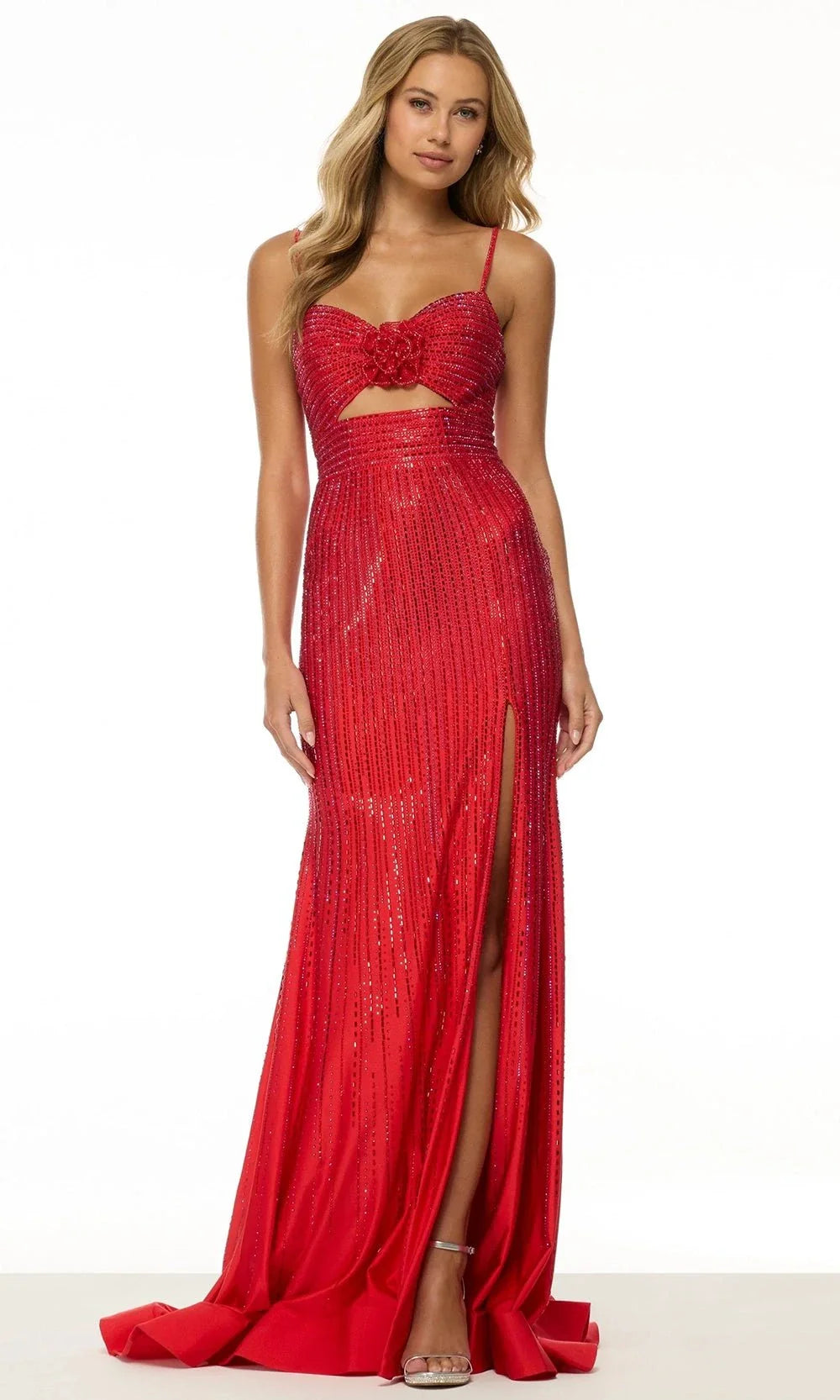 Sherri Hill 57170 - Long Sheath Dress - Beaded, Rosette Embellishments ...