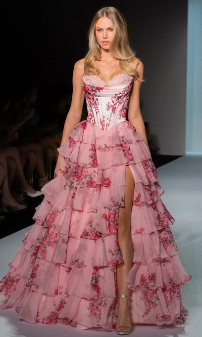 Sherri Hill 57249 - Floral Print Sweetheart Neckline Gown Ball Gowns
