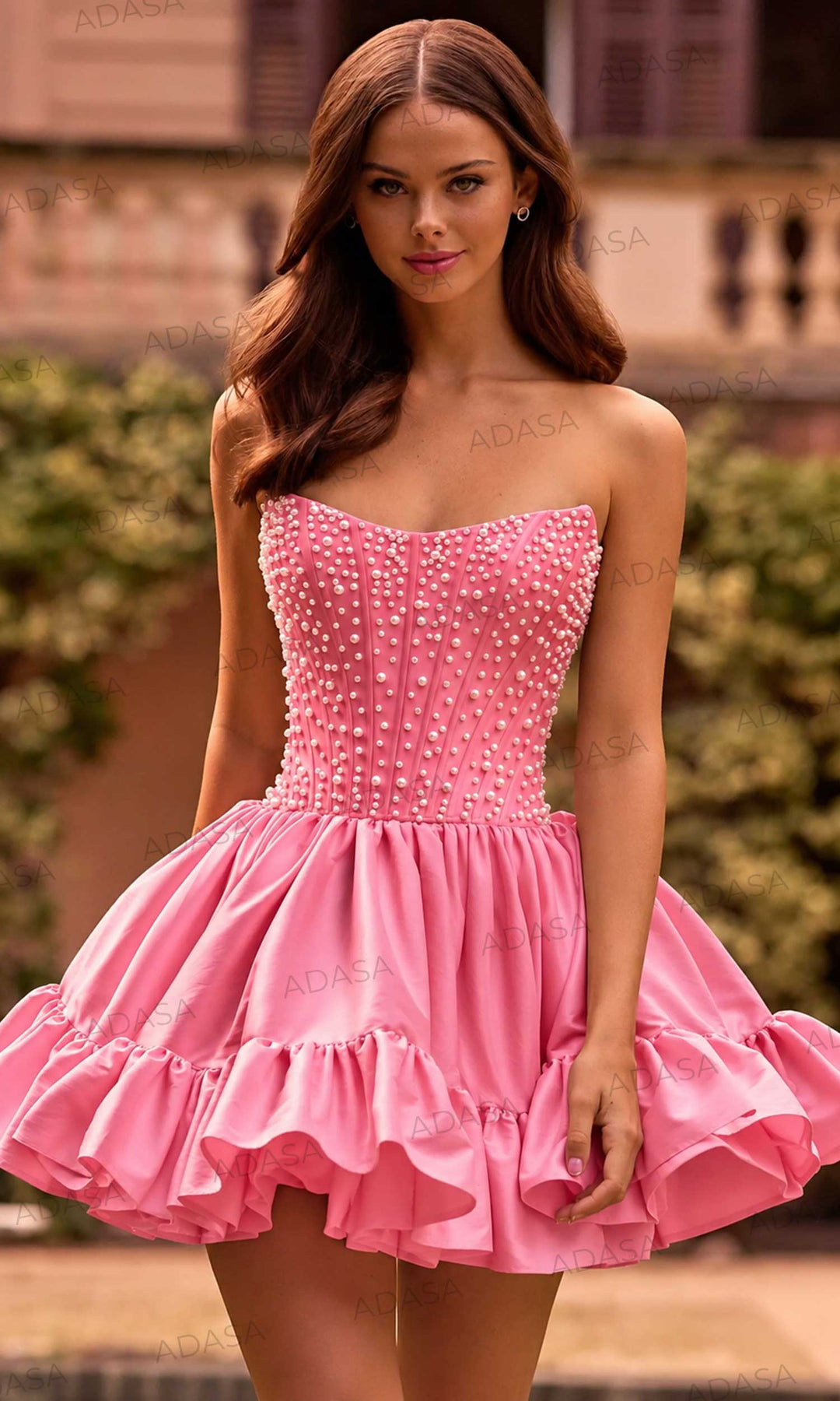 Sherri Hill 57291 - Ruffled Hem Strapless Beaded Dress