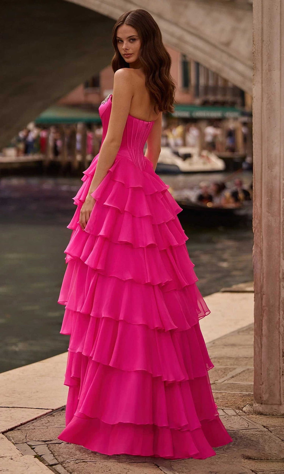Sherri Hill 57581 - Beaded Trim Scoop Ruffle Ballgown