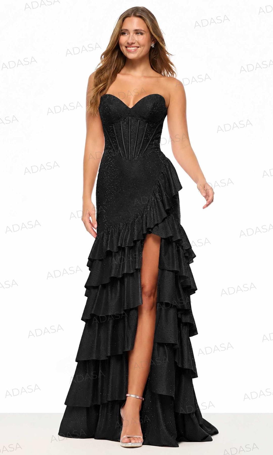 Sherri Hill 57695 - Sweetheart Neck Ruffled Slit Gown
