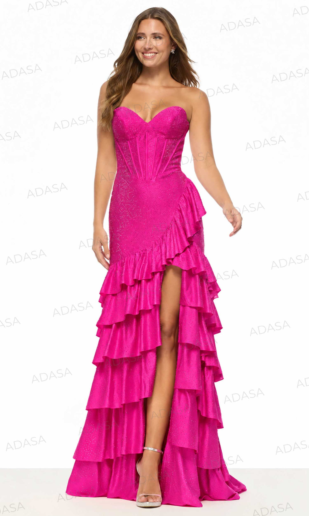 Sherri Hill 57695 - Sweetheart Neck Ruffled Slit Gown