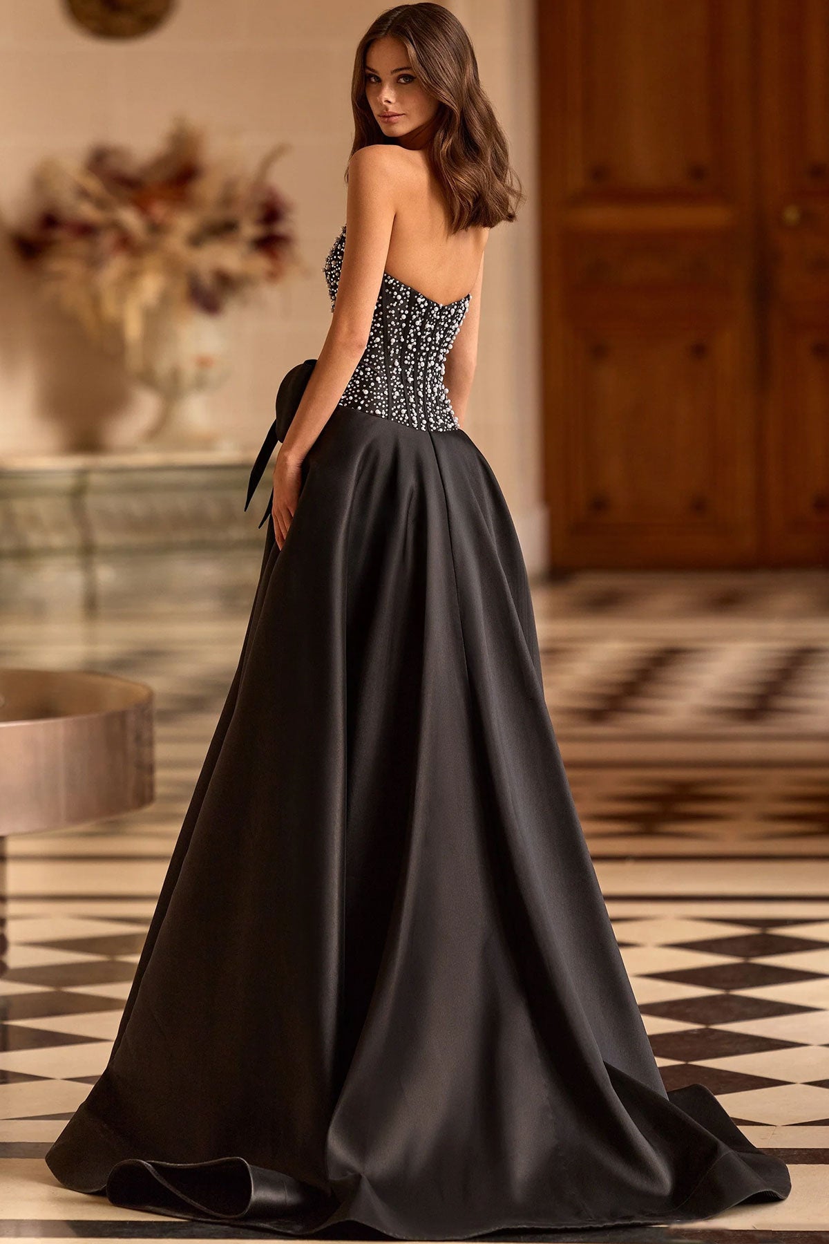 Sherri Hill 58010 - Bow Accent Strapless Embellished Gown