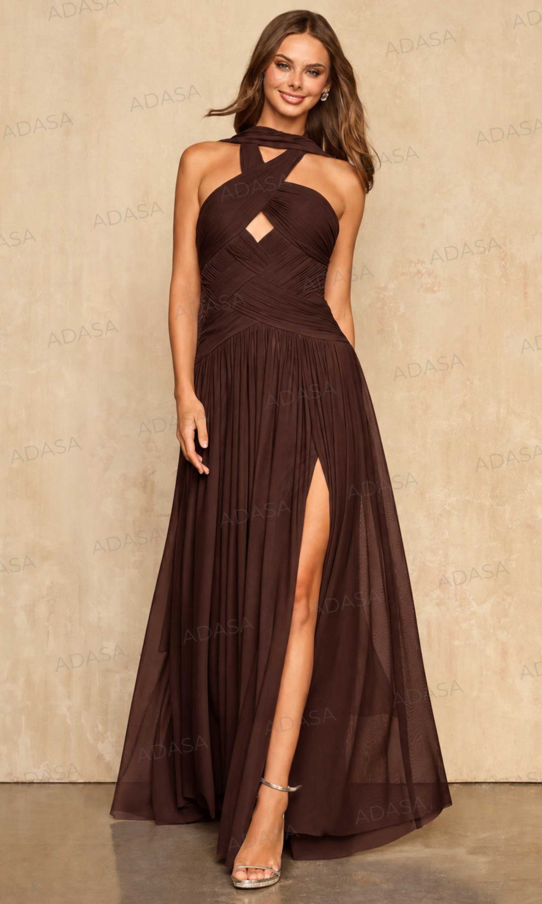 Sherri Hill 58246 Front Cutout A-Line Ruched Prom Gown