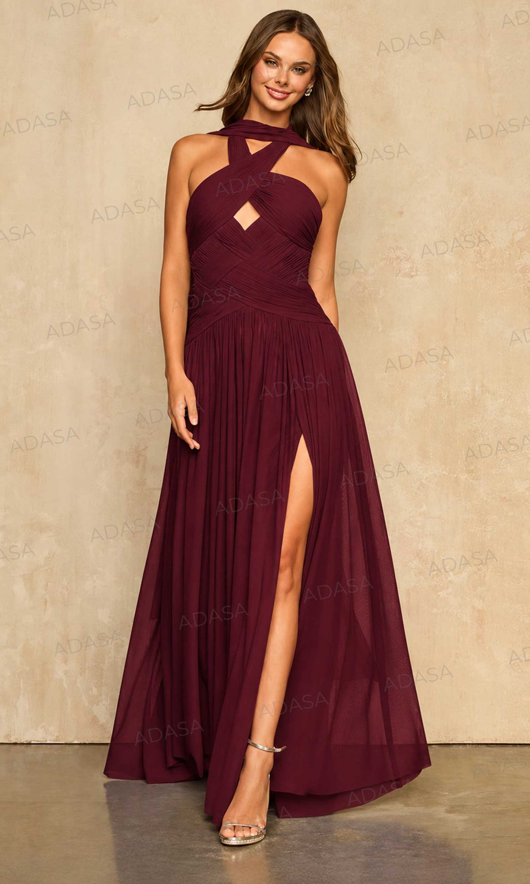 Sherri Hill 58246 Front Cutout A-Line Ruched Prom Gown