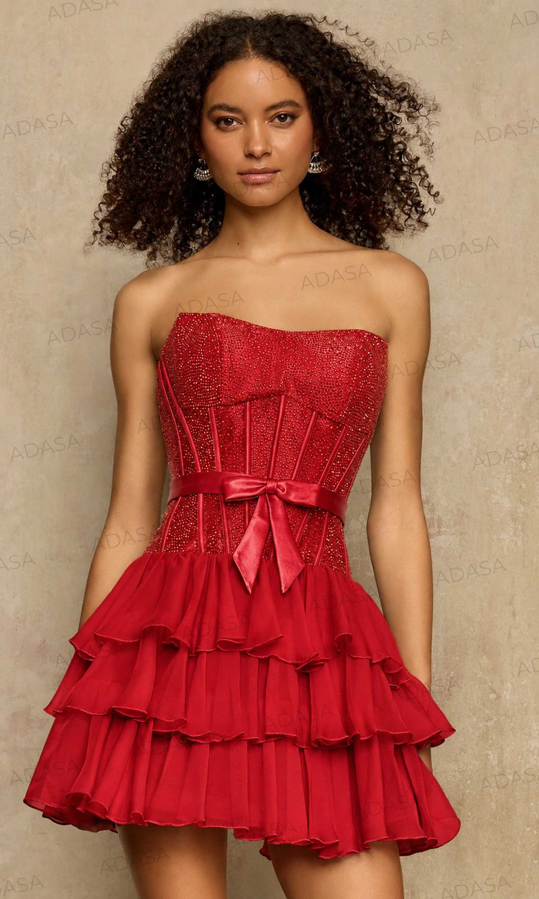 Sherri Hill 58264 - Strapless Bow Waistband A-Line Dress
