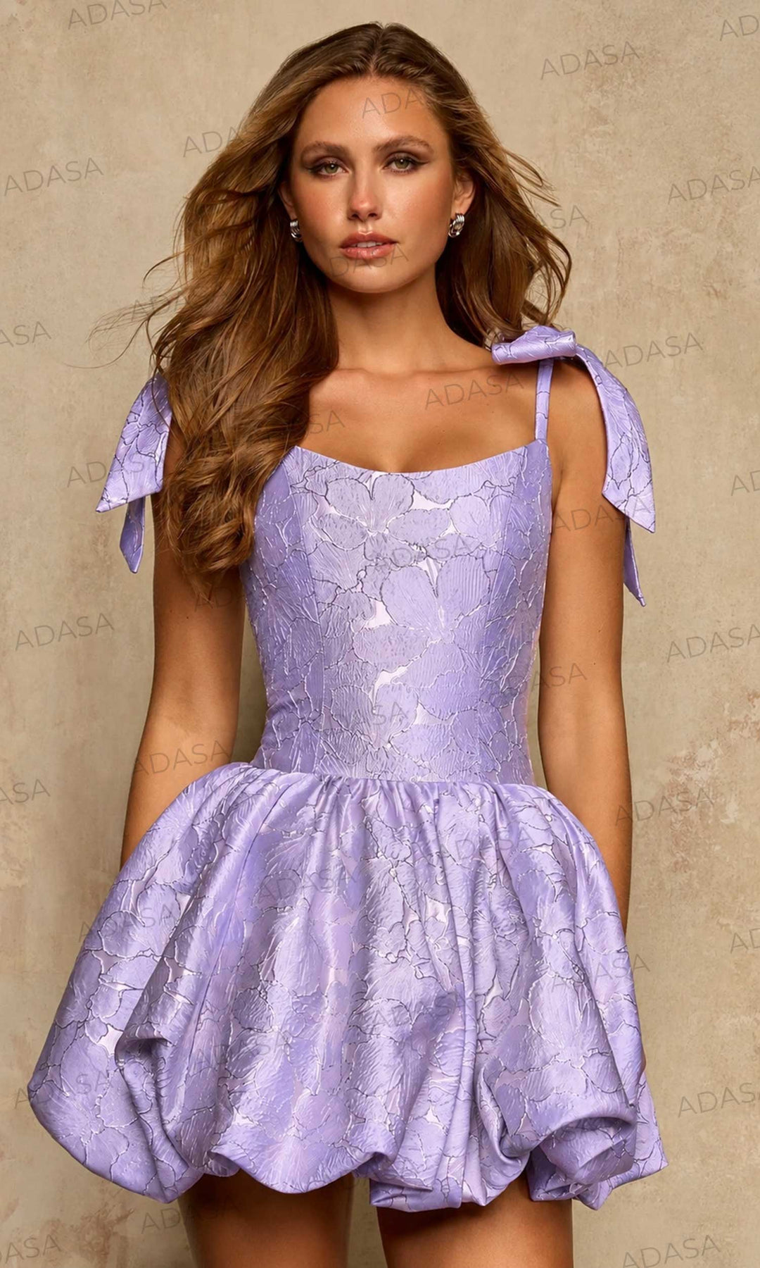 Sherri Hill 58363 - Scoop Neckline Floral Texture Mini Dress