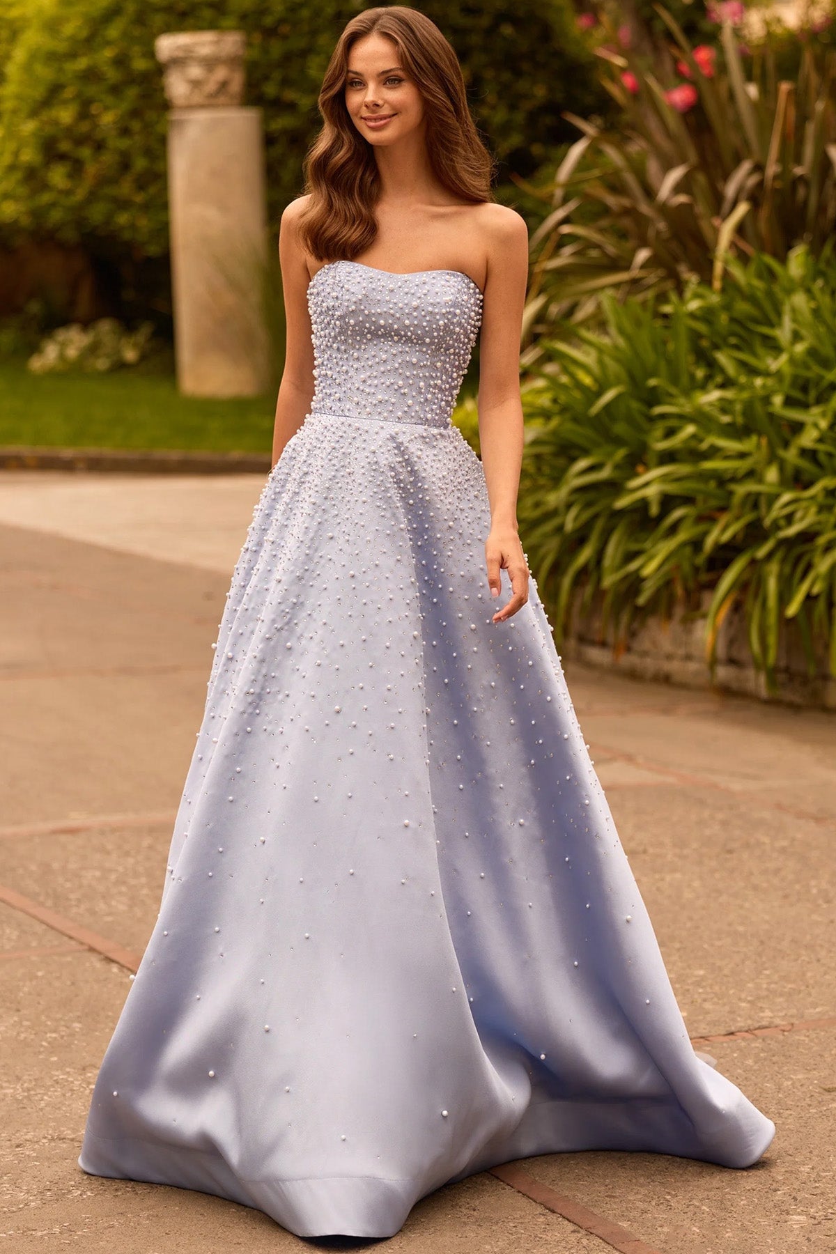 Sherri Hill 58012 - Semi-Sweetheart Pearl Encrusted Evening Gown