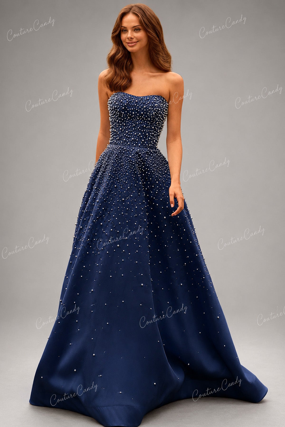 Sherri Hill 58012 - Semi-Sweetheart Pearl Encrusted Evening Gown