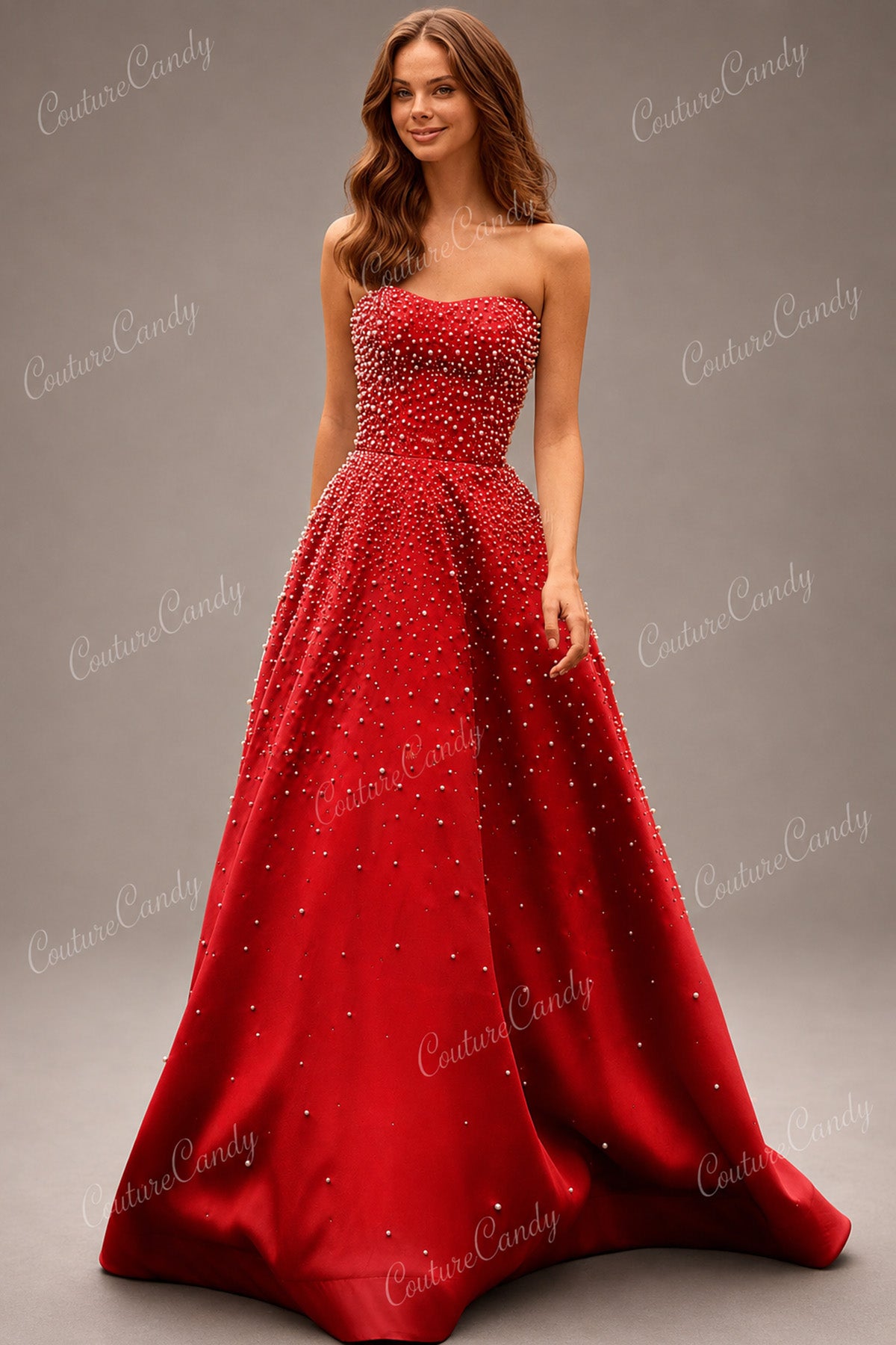 Sherri Hill 58012 - Semi-Sweetheart Pearl Encrusted Evening Gown