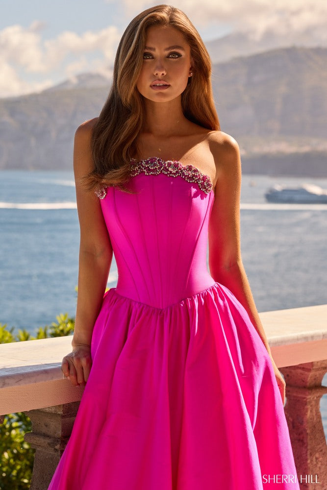 Sherri Hill 67229 Corset Straight Neck Prom Ballgown