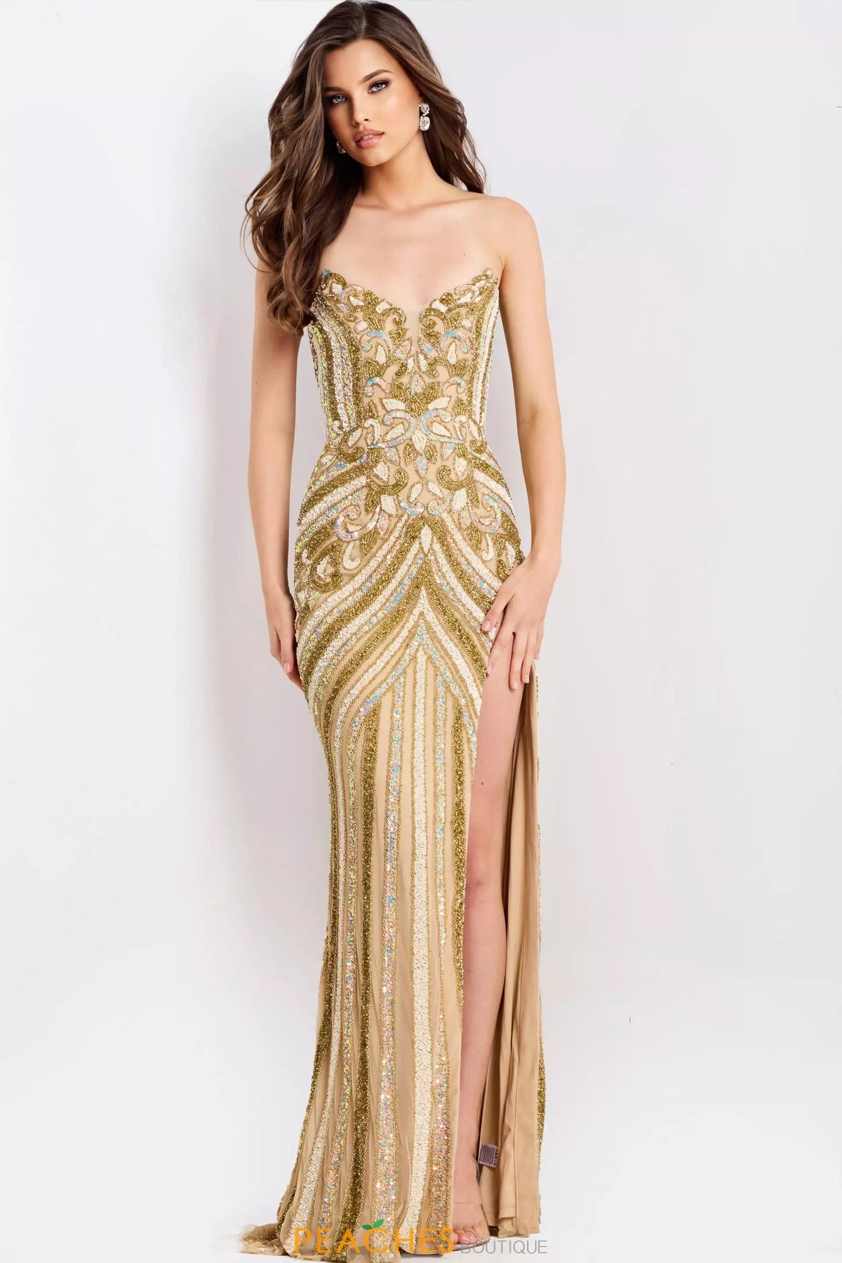 Jovani 38707 - Off Shoulder Beaded Sheath Dress