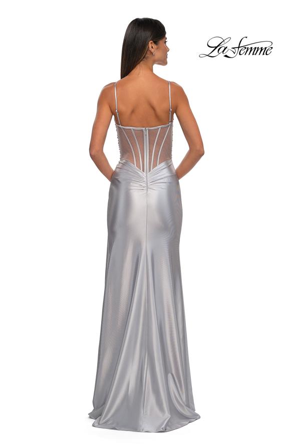 La Femme 32691 - Long Hot Stone/Liquid Jersey Sheath Dress