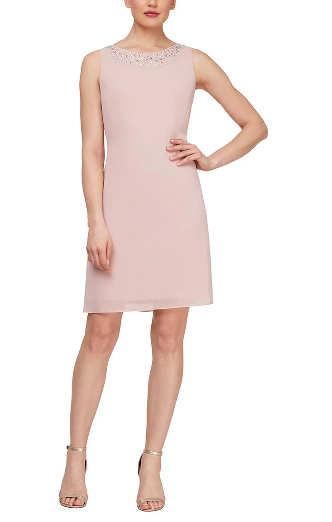 S.L. Fashions 9470367 - Beaded Chiffon Dress