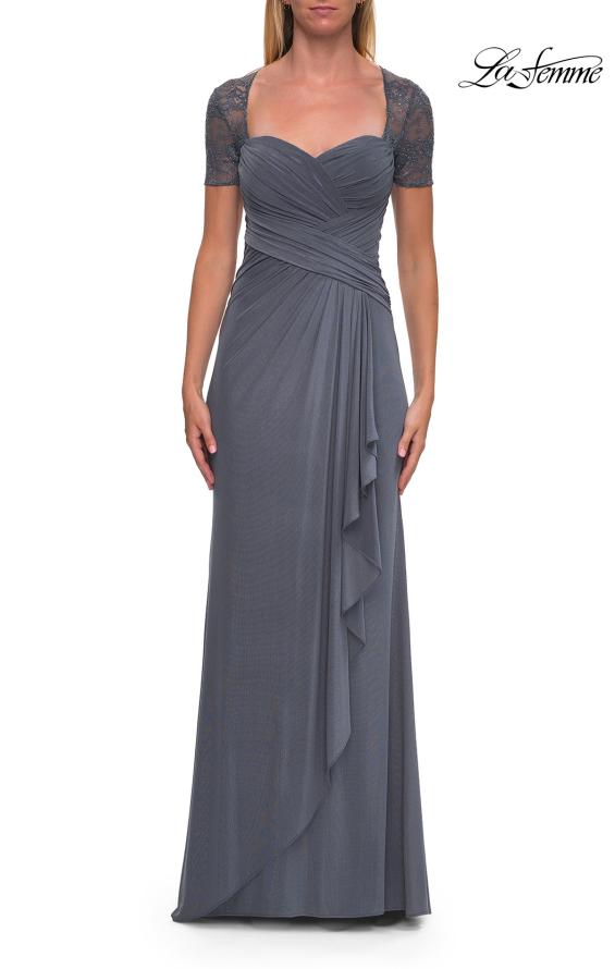 La Femme 33161 - Sweetheart Lace Sleeve Dress