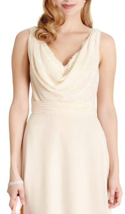 Sleeveless Cowl Neck A line Dress Evening Dressses