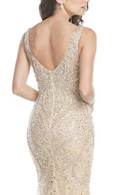 Sleeveless Sequined Sheath Evening Dress Dress