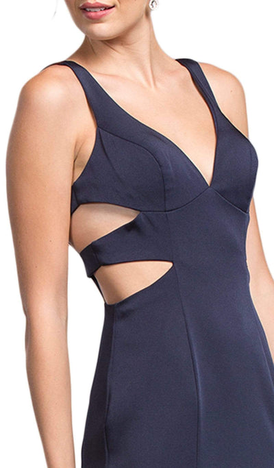 Sleeveless V-neck Cutout Prom Dress Prom Dresses