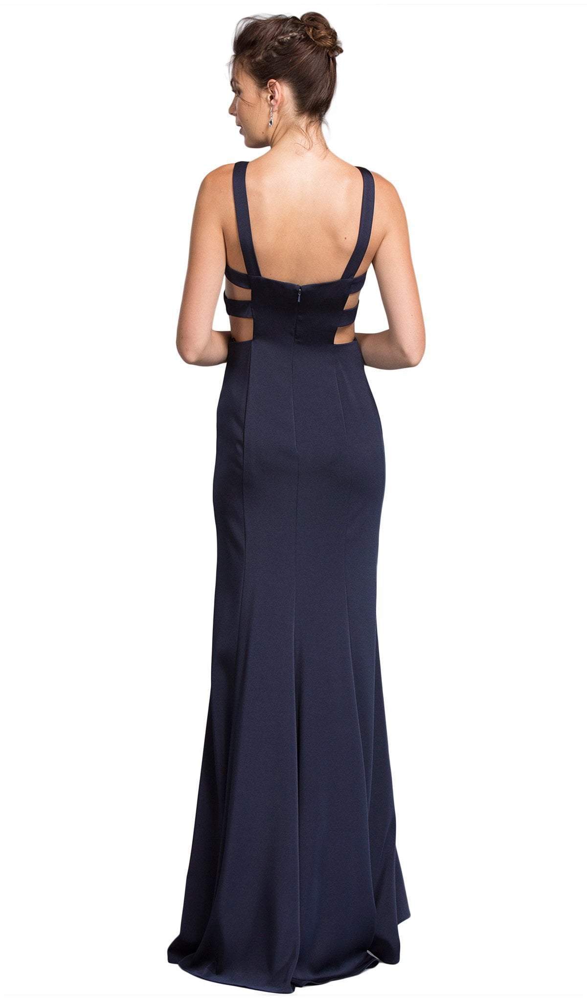 Sleeveless V-neck Cutout Prom Dress Prom Dresses