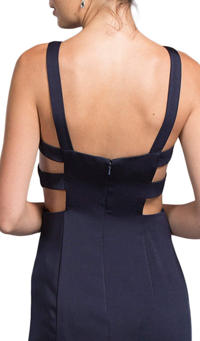 Sleeveless V-neck Cutout Prom Dress Prom Dresses